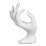 Fashion, accesorii si bijuterii - Femei - Bijuterii femei - Cutii bijuterii - Suport organizator bijuterii, model mana, polyresin, alb, 10x 6.5 x 15.5 cm - Infinity.ro