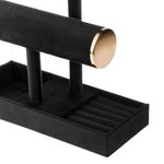 Fashion, accesorii si bijuterii - Femei - Bijuterii femei - Cutii bijuterii - Suport organizator bijuterii, model velvet, negru, dimensiuni 24 x 10x 27.5cm - Infinity.ro