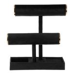 Fashion, accesorii si bijuterii - Femei - Bijuterii femei - Cutii bijuterii - Suport organizator bijuterii, model velvet, negru, dimensiuni 24 x 10x 27.5cm - Infinity.ro