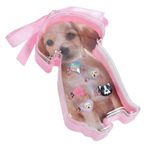 Fashion, accesorii si bijuterii - Copii - Accesorii copii - Bijuterii si ceasuri copii - Set inele copii, model multicolor, 5 bucati, ajustabile, in cutie forma caine - Infinity.ro