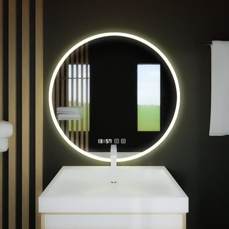 Casa si Gradina - Mobilier - Mobilier baie - Oglinzi baie - Oglinda LED touch cu sistem dezaburire si ceas 60x60cm AT1CT-IM1P-RS1S-D030/6 - Infinity.ro