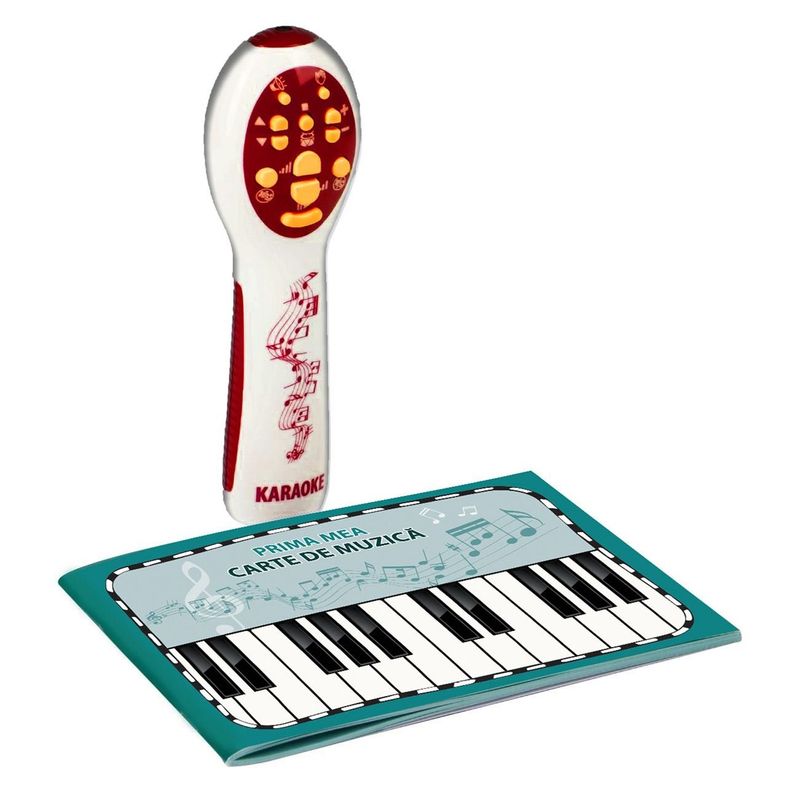 Jucarii, Copii si Bebe - Jucarii si jocuri - Jucarii de rol - Instrumente muzicale de jucarie - Microfon karaoke jucarie, 20 de cantece, functioneaza cu baterii, multicolor, varsta 3+ ani - Infinity.ro