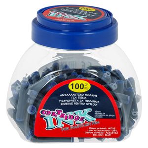 Rezerve cerneala stilou, set 100 bucati, albastru