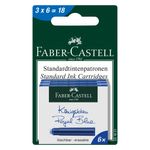 Carti si Birotica - Birotica - Instrumente de scris - Pixuri si stilouri - Set rezerve stilou, faber-castell, standard, cerneala royal blue, 18 bucati, rescriptibile - Infinity.ro