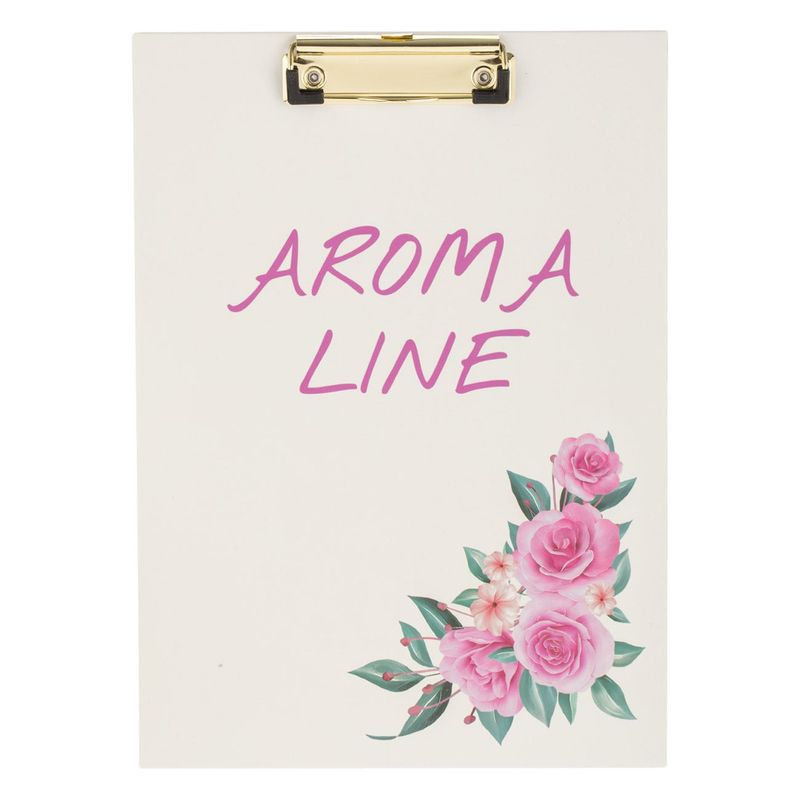 Carti si Birotica - Birotica - Accesorii de birou - Table si clipboard-uri - Clipboard carton aroma line, a4, culoare ecru, model trandafiri, aroma trandafiri, clips metalic - Infinity.ro