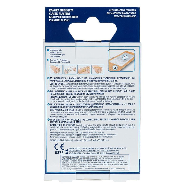 Ingrijire personala si Cosmetice - Ingrijire personala - Ingrijire corp - Plasturi - Plasturi clasici prontomed, antiseptic, dimensiuni diferite, set 20 bucati - Infinity.ro