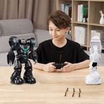 Jucarii, Copii si Bebe - Jucarii si jocuri - Vehicule si jucarii cu telecomanda - Roboti de jucarie - Robot cu telecomanda silverlit, ycoo robo blast one, lansator, alb si negru, control in 4 directii, 3 sageti incluse - Infinity.ro