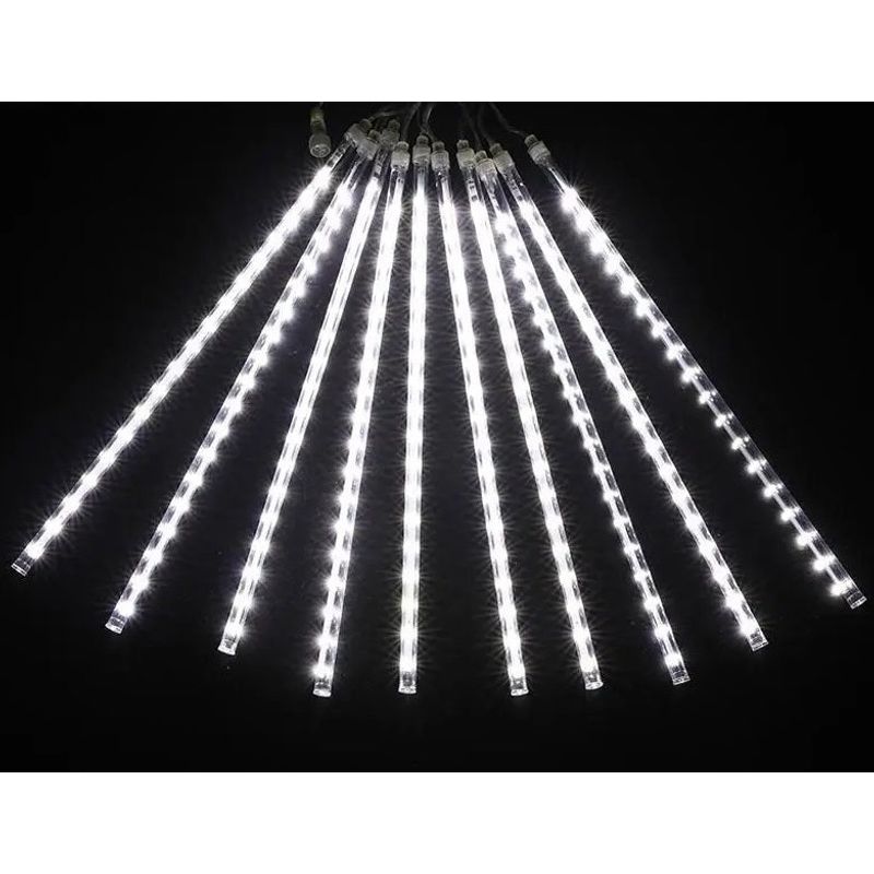 Casa si Gradina - Decoratiuni - Decoratiuni de sezon - Set cu 2 Instalatii Luminoase Craciun cu 8 Meteori, 4m Lungime Instalatie, 80 cm Lungime Meteor Rece - Infinity.ro