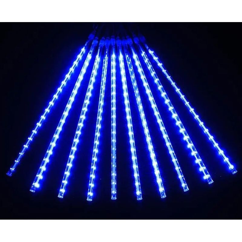 Casa si Gradina - Decoratiuni - Decoratiuni de sezon - Set cu 2 Instalatii Luminoase Craciun cu 8 Meteori, 4m Lungime Instalatie, 80 cm Lungime Meteor Rece - Infinity.ro