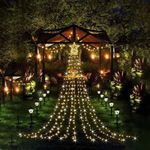 Casa si Gradina - Decoratiuni - Decoratiuni de sezon - Instalatie Solara de Craciun, Tip Perdea cu Stea, 350 LED-uri, IP44, Exterior/Interior, 3.5m - Infinity.ro
