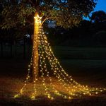 Casa si Gradina - Decoratiuni - Decoratiuni de sezon - Instalatie Solara de Craciun, Tip Perdea cu Stea, 350 LED-uri, IP44, Exterior/Interior, 3.5m - Infinity.ro