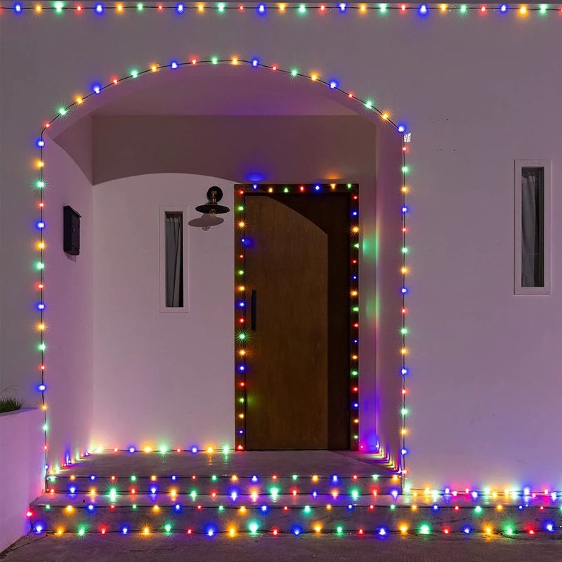 Casa si Gradina - Decoratiuni - Decoratiuni de sezon - Instalatie LED Liniara, pentru Craciun, 240 LED-uri, 30m, Exterior-Interior, IP44, Jocuri de Lumini, 4 Culori - Albastru - Infinity.ro