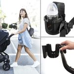 Jucarii, Copii si Bebe - Carucioare si articole de transport - Accesorii transport copii - Suport accesorii carucior, rotativ 360°, cu suport telefon si pahar, negru - Infinity.ro