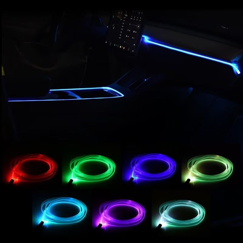 Auto si Moto - Electrice auto - Iluminare si semnalizare - Lumini ambientale - Fir RGB 5m lumina ambientala auto, alimentare cu mufa USB, 7 culori - Infinity.ro