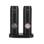 Casa si Gradina - Bucatarie si vesela - Ustensile bucatarie - Rasnite si dozatoare condimente - Set cu 2 Rasnite Electrice pentru Condimente, Incarcare USB, cu Lumina LED, Negru - Infinity.ro