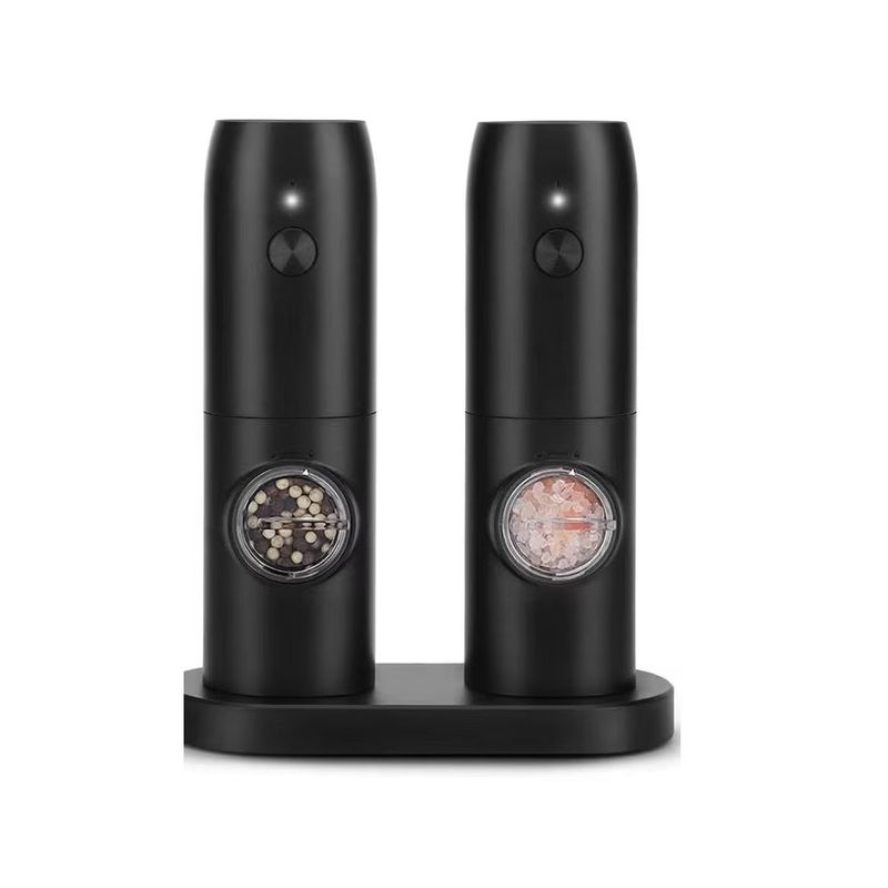 Casa si Gradina - Bucatarie si vesela - Ustensile bucatarie - Rasnite si dozatoare condimente - Set cu 2 Rasnite Electrice pentru Condimente, Incarcare USB, cu Lumina LED, Negru - Infinity.ro