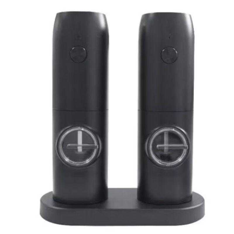 Casa si Gradina - Bucatarie si vesela - Ustensile bucatarie - Rasnite si dozatoare condimente - Set cu 2 Rasnite Electrice pentru Condimente, Incarcare USB, cu Lumina LED, Negru - Infinity.ro
