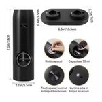 Casa si Gradina - Bucatarie si vesela - Ustensile bucatarie - Rasnite si dozatoare condimente - Set cu 2 Rasnite Electrice pentru Condimente, Incarcare USB, cu Lumina LED, Negru - Infinity.ro