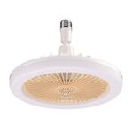 Casa si Gradina - Corpuri si surse de iluminat - Plafoniere, aplice si spoturi - Ventilator de tavan silentios, 30W, 3 viteze, cu soclu E27/B22, lumina si telecomanda, alb-galben - Infinity.ro