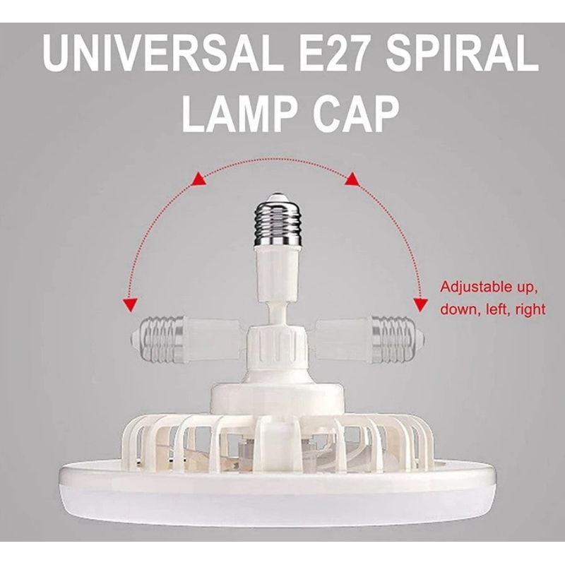 Casa si Gradina - Corpuri si surse de iluminat - Plafoniere, aplice si spoturi - Ventilator de tavan silentios, 30W, 3 viteze, cu soclu E27/B22, lumina si telecomanda, alb-galben - Infinity.ro