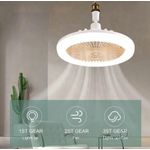 Casa si Gradina - Corpuri si surse de iluminat - Plafoniere, aplice si spoturi - Ventilator de tavan silentios, 30W, 3 viteze, cu soclu E27/B22, lumina si telecomanda, alb-galben - Infinity.ro