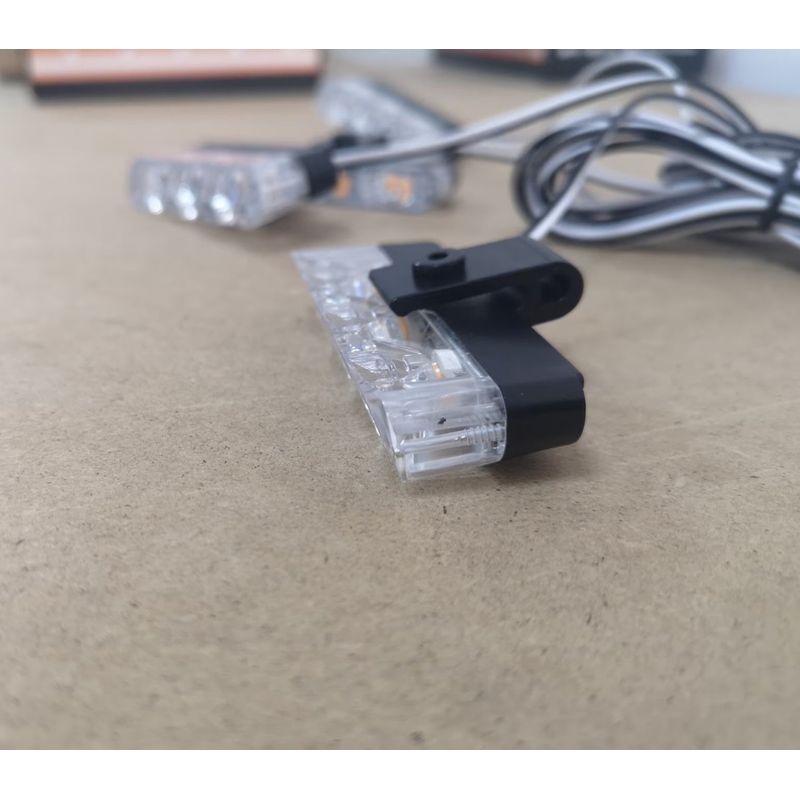 Casa si Gradina - Corpuri si surse de iluminat - Veioze si lampi - Lampi de veghe - Set 4 lumini LED de avertizare rosu-albastru pentru grila, functii stroboscop, 36W, 12V - Infinity.ro