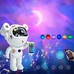 Casa si Gradina - Corpuri si surse de iluminat - Veioze si lampi - Lampi de veghe copii - Proiector bluetooth LED RGB in forma de astronaut cu sunete si lumini, telecomanda, stickere autoadezive, alb - Infinity.ro