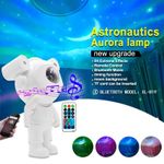 Casa si Gradina - Corpuri si surse de iluminat - Veioze si lampi - Lampi de veghe copii - Proiector bluetooth LED RGB in forma de astronaut cu sunete si lumini, telecomanda, stickere autoadezive, alb - Infinity.ro