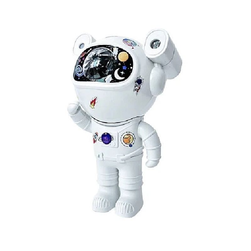 Casa si Gradina - Corpuri si surse de iluminat - Veioze si lampi - Lampi de veghe copii - Proiector bluetooth LED RGB in forma de astronaut cu sunete si lumini, telecomanda, stickere autoadezive, alb - Infinity.ro