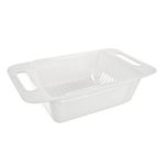 Casa si Gradina - Bucatarie si vesela - Ustensile bucatarie - Site bucatarie, strecuratori si accesorii - Strecuratoare chiuveta extensibila, plastic, dimensiune 32 x 20 cm, culoare alba - Infinity.ro