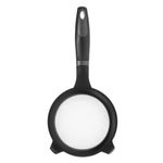 Casa si Gradina - Bucatarie si vesela - Ustensile bucatarie - Site bucatarie, strecuratori si accesorii - Strecuratoare manuala, plastic, negru, dimensiune 11cm, maner 16cm, plasa metalica - Infinity.ro