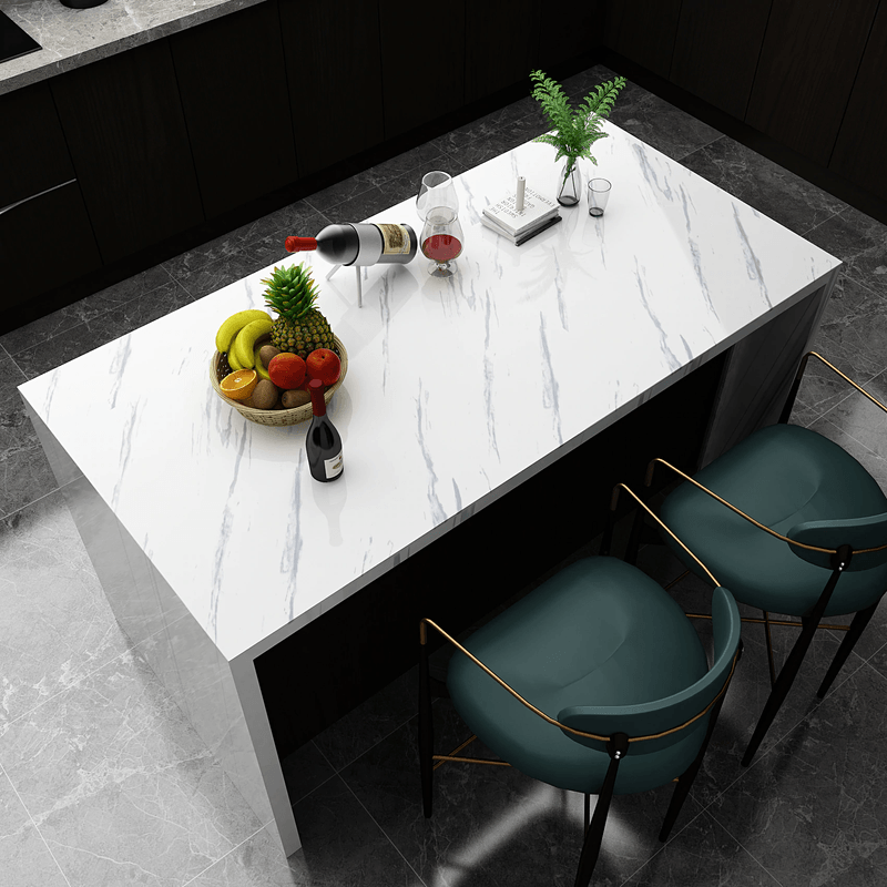 Carti si Birotica/Papetarie/Hartie si topuri/Autocolant - Folie autoadeziva imitatie marmura pentru bucatarie si baie, dimensiune 60 x 300 cm, Gri - Infinity.ro