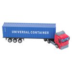 Jucarii, Copii si Bebe - Jucarii si jocuri - Vehicule si jucarii cu telecomanda - Elicoptere, avioane si nave de jucarie - Vehicul miniatura, model tir container, culoare rosu si albastru, scara 1:64, material metal-plastic - Infinity.ro