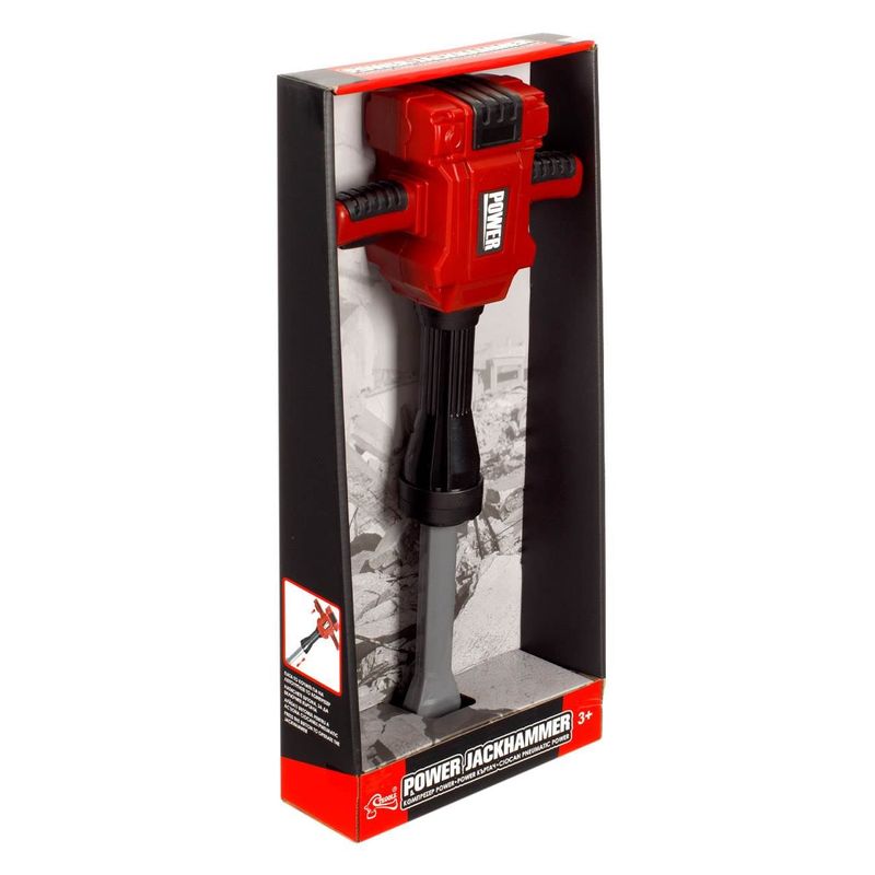 Jucarii, Copii si Bebe - Jucarii si jocuri - Jucarii de rol - Ateliere si bancuri de lucru - Jucarie ciocan pneumatic, power jackhammer, sunet si miscare, rosu, 3+ ani - Infinity.ro