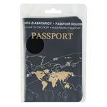 Sport si Outdoor - Articole de voiaj - Accesorii articole de voiaj - Husa pasaport, negru, detalii aurii, 9 x 13.8cm, pu - Infinity.ro
