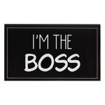 Carti si Birotica - Birotica - Accesorii de birou - Alte accesorii birou - Suport birou plastic, mesaj "i'm the boss", negru, 11.5 x 6 x 7cm - Infinity.ro