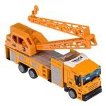 Jucarii, Copii si Bebe - Jucarii si jocuri - Vehicule si jucarii cu telecomanda - Masinute - Camion die cast, model macara santier, scara 1:64, portocaliu, pentru copii, 3+ ani - Infinity.ro