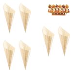 Casa si Gradina - Decoratiuni - Decoratiuni petrecere - Accesorii pentru petrecere - Set cornete lemn, 6 bucati, 18 cm, prietenos cu mediul, ideale pentru gustari - Infinity.ro