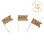Casa si Gradina - Decoratiuni - Decoratiuni petrecere - Accesorii pentru petrecere - Scobitori party decor, 18 bucati, 6.8cm, kraft, mesaje diverse - Infinity.ro