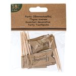 Casa si Gradina - Decoratiuni - Decoratiuni petrecere - Accesorii pentru petrecere - Scobitori party decor, 18 bucati, 6.8cm, kraft, mesaje diverse - Infinity.ro