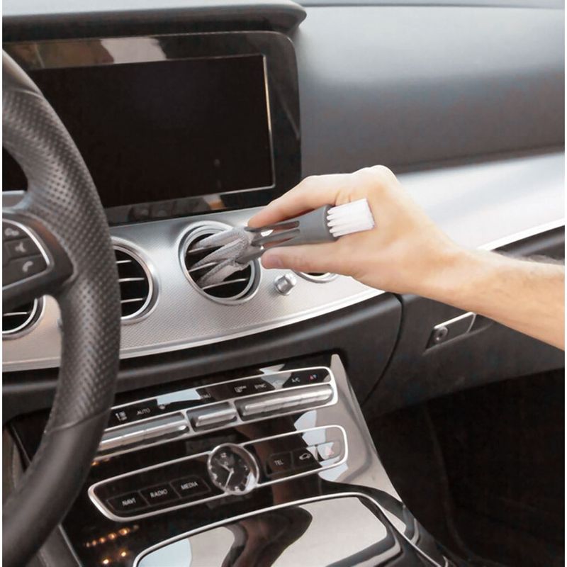 Auto si Moto - Intretinere auto - Produse curatare auto - Perie curatare auto, model ventilatie, dimensiune 18 x 2.5cm, culoare alb-gri - Infinity.ro
