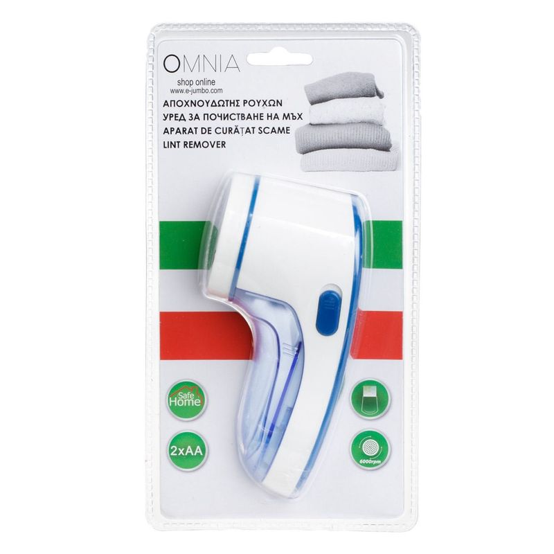 Market - Spalare si intretinere rufe - Produse intretinere textile - Intretinere textile - Aparat de indepartat scame, omnia, alb/albastru, functionare cu baterii aa - Infinity.ro