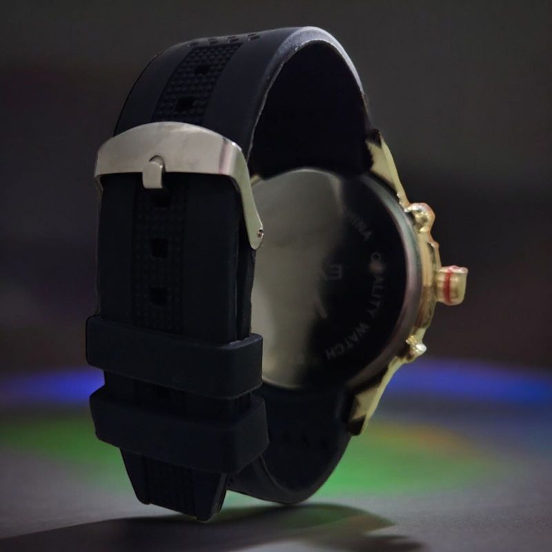 Fashion, accesorii si bijuterii - Barbati - Bijuterii barbati - Ceasuri barbati - Ceas casual barbatesc, display analog, mecanism quartz, curea neagra din silicon - Infinity.ro