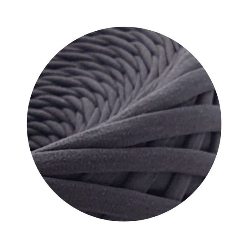 Casa si Gradina - Decoratiuni - DIY - Articole mercerie - Fir panglica pentru crosetat tricotat si macrame, KaDi Medium, 7-9 mm, 110 m, 100% bumbac, culoare Gri Inchis - Infinity.ro