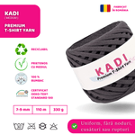 Casa si Gradina - Decoratiuni - DIY - Articole mercerie - Fir panglica pentru crosetat tricotat si macrame, KaDi Medium, 7-9 mm, 110 m, 100% bumbac, culoare Gri Inchis - Infinity.ro