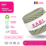 Casa si Gradina - Decoratiuni - DIY - Articole mercerie - Fir panglica pentru crosetat tricotat si macrame, KaDi Small, 5-7 mm, 110 m, 100% bumbac, culoare Oliv - Infinity.ro