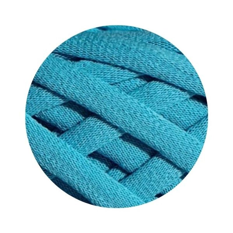 Casa si Gradina - Decoratiuni - DIY - Articole mercerie - Fir panglica pentru crosetat tricotat si macrame, KaDi Medium, 7-9 mm, 110 m, 100% bumbac, culoare Azuriu - Infinity.ro