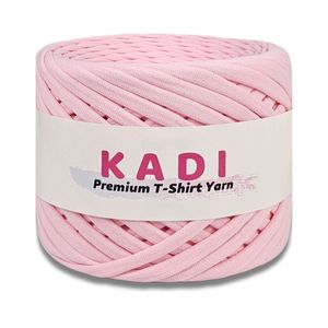Fir panglica pentru crosetat tricotat si macrame, KaDi Extra Small, 3-5 mm, 110 m, 100% bumbac, culoare Roz Pastel