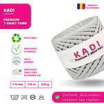 Casa si Gradina - Decoratiuni - DIY - Articole mercerie - Fir panglica pentru crosetat tricotat si macrame, KaDi Medium, 7-9 mm, 110 m, 100% bumbac, culoare Gri Deschis - Infinity.ro