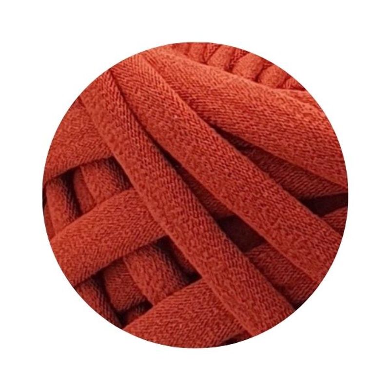 Casa si Gradina - Decoratiuni - DIY - Articole mercerie - Fir panglica pentru crosetat tricotat si macrame, KaDi Medium, 7-9 mm, 110 m, 100% bumbac, culoare Caramiziu - Infinity.ro